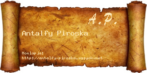 Antalfy Piroska névjegykártya